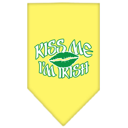 Kiss Me I'm Irish Screen Print Bandana Yellow Small GreatEagleInc