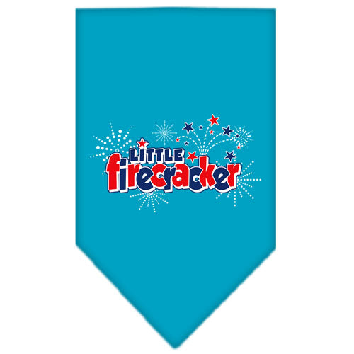 Little Firecracker Screen Print Bandana Turquoise Small GreatEagleInc