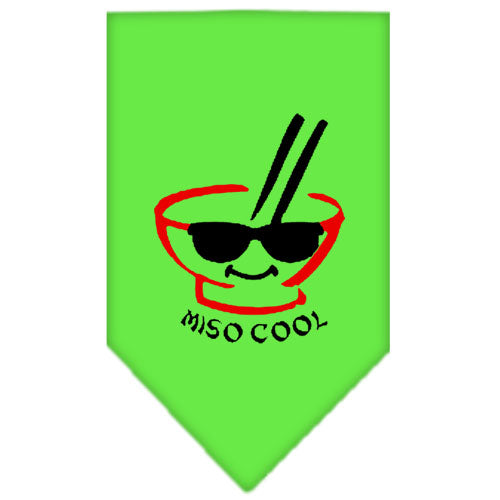 Miso Cool Screen Print Bandana Lime Green Large GreatEagleInc