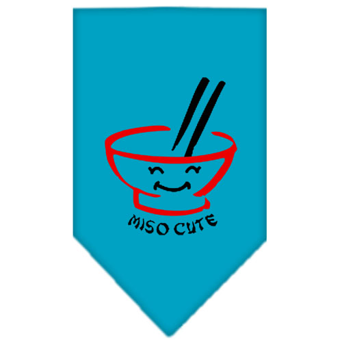 Miso Cute Screen Print Bandana Turquoise Small GreatEagleInc