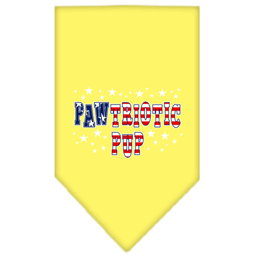 Pawtriotic Pup Screen Print Bandana Yellow Large GreatEagleInc