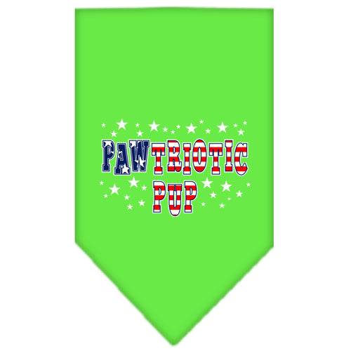 Pawtriotic Pup Screen Print Bandana Lime Green Small GreatEagleInc