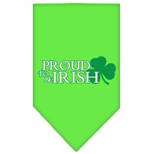 Proud To Be Irish Screen Print Bandana Lime Green Small GreatEagleInc