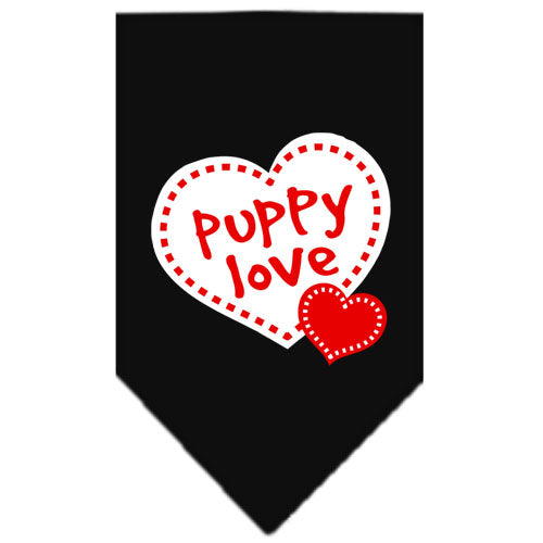 Puppy Love Screen Print Bandana Black Large GreatEagleInc