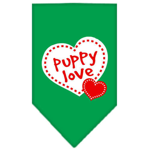 Puppy Love Screen Print Bandana Emerald Green Large GreatEagleInc