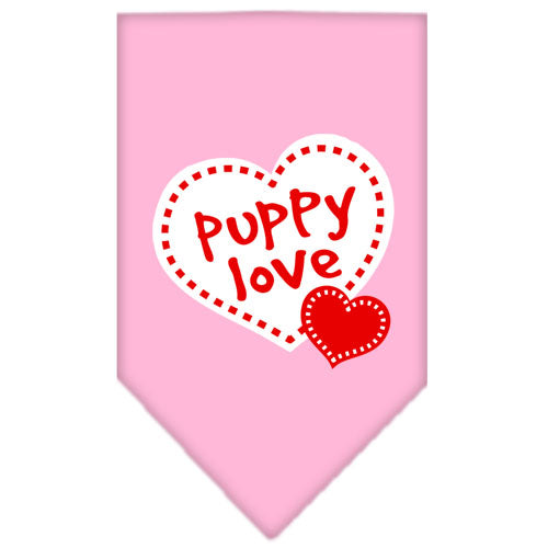 Puppy Love Screen Print Bandana Light Pink Large GreatEagleInc