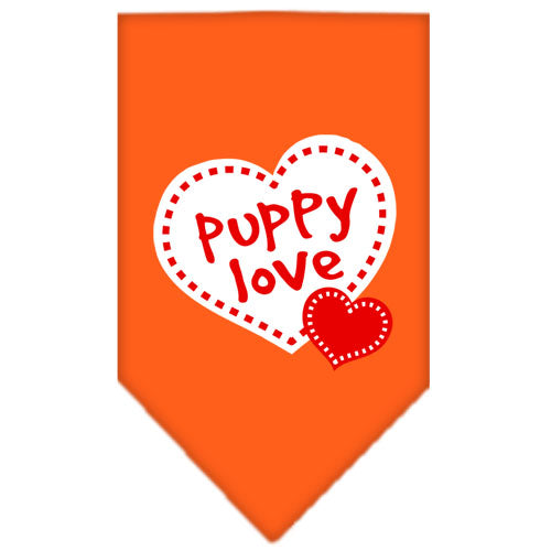 Puppy Love Screen Print Bandana Orange Large GreatEagleInc