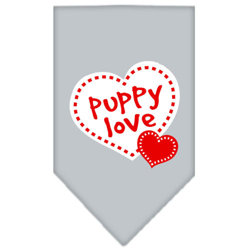 Puppy Love Screen Print Bandana Grey Small GreatEagleInc