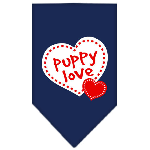 Puppy Love Screen Print Bandana Navy Blue Small GreatEagleInc