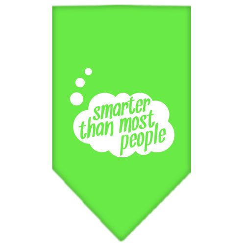 Smarter Then Most People Screen Print Bandana Lime Green Small GreatEagleInc