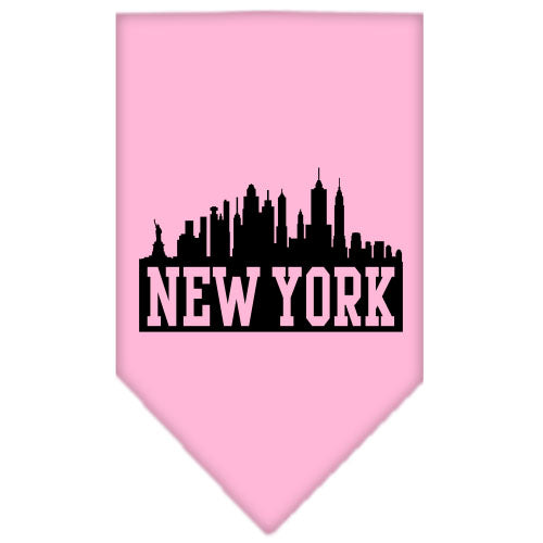New York Skyline Screen Print Bandana Light Pink Large GreatEagleInc