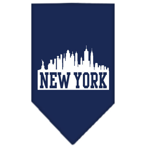 New York Skyline Screen Print Bandana Navy Blue Large GreatEagleInc