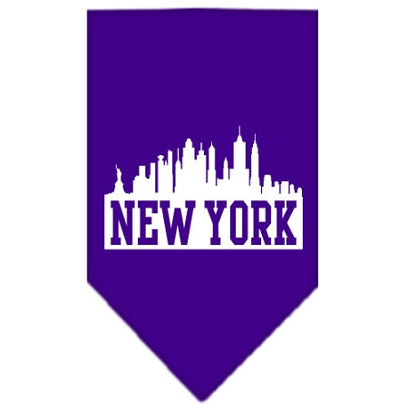 New York Skyline Screen Print Bandana Purple Large GreatEagleInc