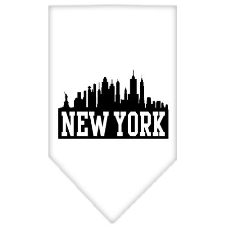 New York Skyline Screen Print Bandana White Large GreatEagleInc