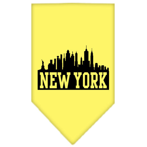 New York Skyline Screen Print Bandana Yellow Large GreatEagleInc