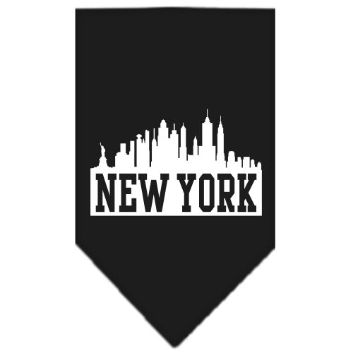 New York Skyline Screen Print Bandana Black Small GreatEagleInc