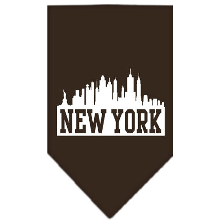 New York Skyline Screen Print Bandana Cocoa Small GreatEagleInc