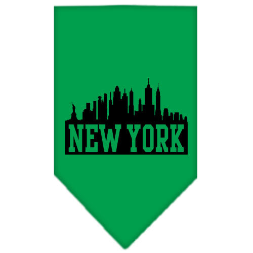 New York Skyline Screen Print Bandana Emerald Green Small GreatEagleInc