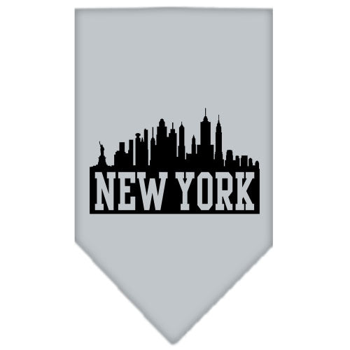 New York Skyline Screen Print Bandana Grey Small GreatEagleInc