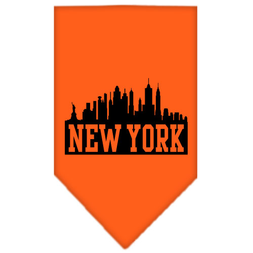 New York Skyline Screen Print Bandana Orange Small GreatEagleInc