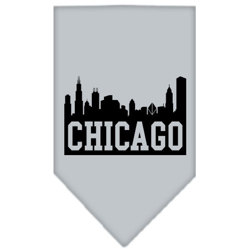 Chicago Skyline Screen Print Bandana Grey Large GreatEagleInc