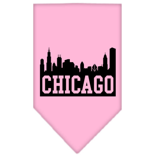 Chicago Skyline Screen Print Bandana Light Pink Large GreatEagleInc