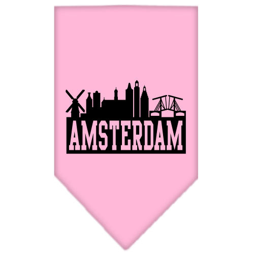 Amsterdam Skyline Screen Print Bandana Light Pink Large GreatEagleInc