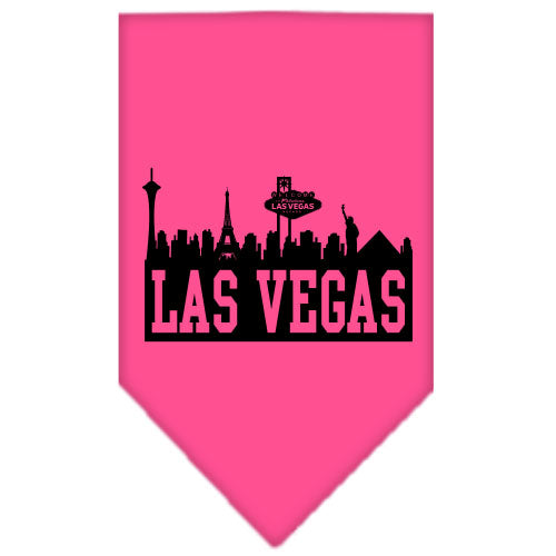 Las Vegas Skyline Screen Print Bandana Bright Pink Large GreatEagleInc