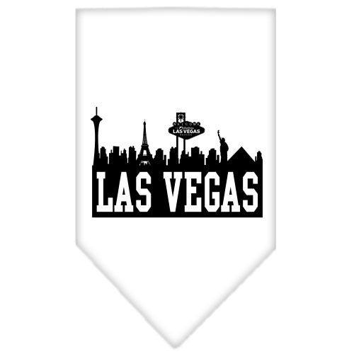 Las Vegas Skyline Screen Print Bandana White Large GreatEagleInc