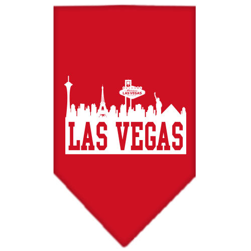 Las Vegas Skyline Screen Print Bandana Red Small GreatEagleInc