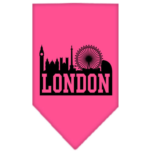 London Skyline Screen Print Bandana Bright Pink Large GreatEagleInc