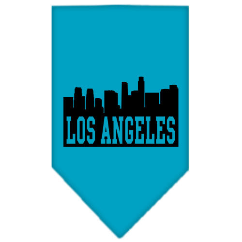 Los Angeles Skyline Screen Print Bandana Turquoise Large GreatEagleInc
