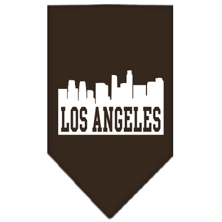 Los Angeles Skyline Screen Print Bandana Cocoa Small GreatEagleInc