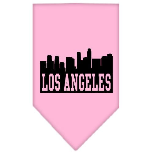 Los Angeles Skyline Screen Print Bandana Light Pink Small GreatEagleInc