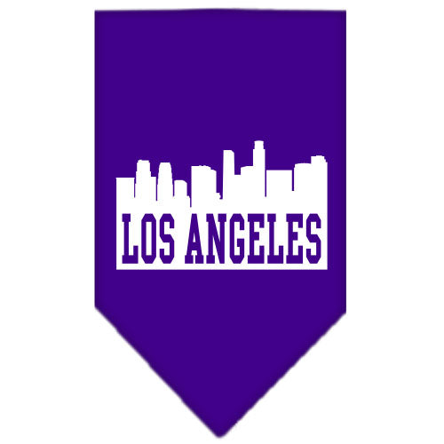 Los Angeles Skyline Screen Print Bandana Purple Small GreatEagleInc