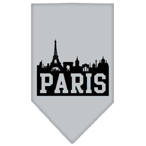 Paris Skyline Screen Print Bandana Grey Large GreatEagleInc