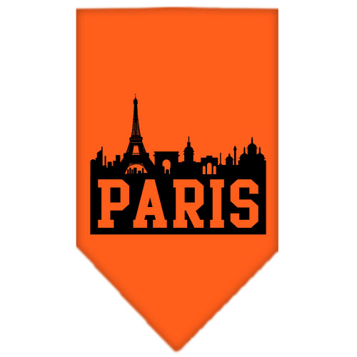 Paris Skyline Screen Print Bandana Orange Large GreatEagleInc