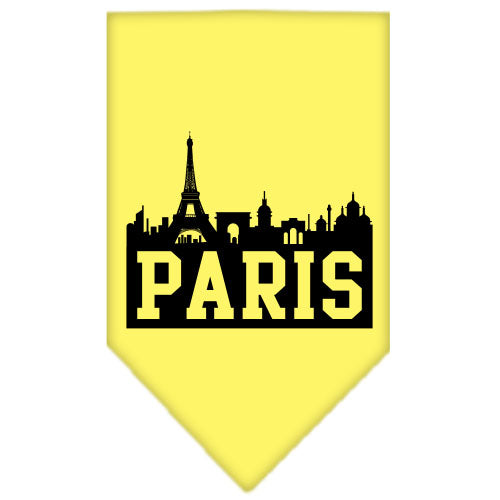 Paris Skyline Screen Print Bandana Yellow Small GreatEagleInc