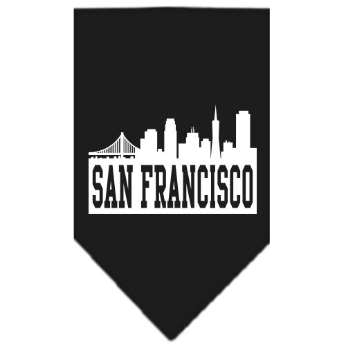 San Francisco Skyline Screen Print Bandana Black Large GreatEagleInc