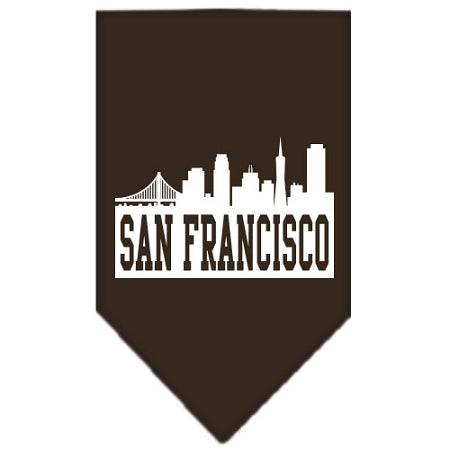 San Francisco Skyline Screen Print Bandana Cocoa Large GreatEagleInc