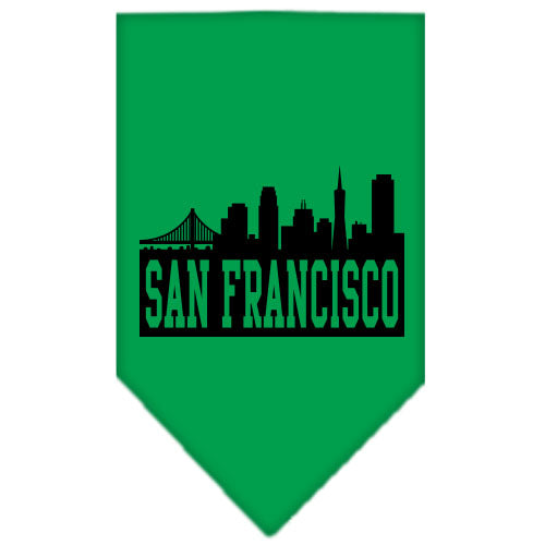 San Francisco Skyline Screen Print Bandana Emerald Green Large GreatEagleInc
