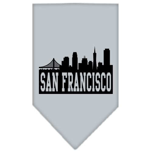 San Francisco Skyline Screen Print Bandana Grey Large GreatEagleInc