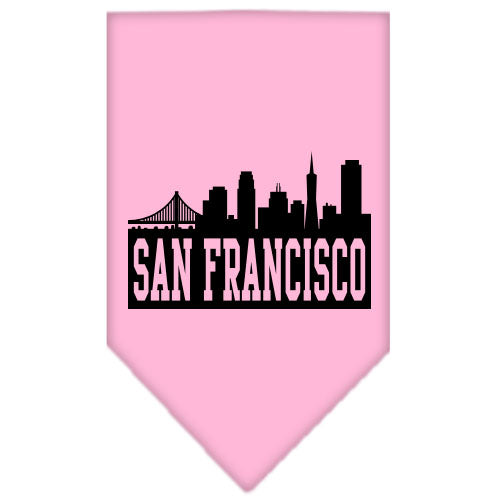 San Francisco Skyline Screen Print Bandana Light Pink Large GreatEagleInc