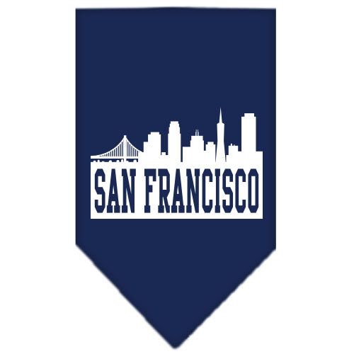 San Francisco Skyline Screen Print Bandana Navy Blue Large GreatEagleInc