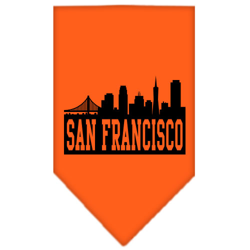 San Francisco Skyline Screen Print Bandana Orange Large GreatEagleInc