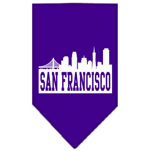 San Francisco Skyline Screen Print Bandana Purple Large GreatEagleInc