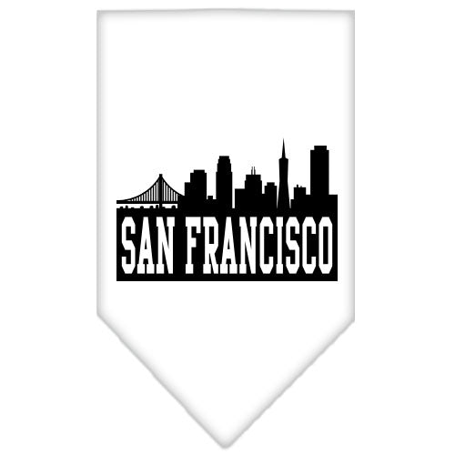 San Francisco Skyline Screen Print Bandana White Large GreatEagleInc