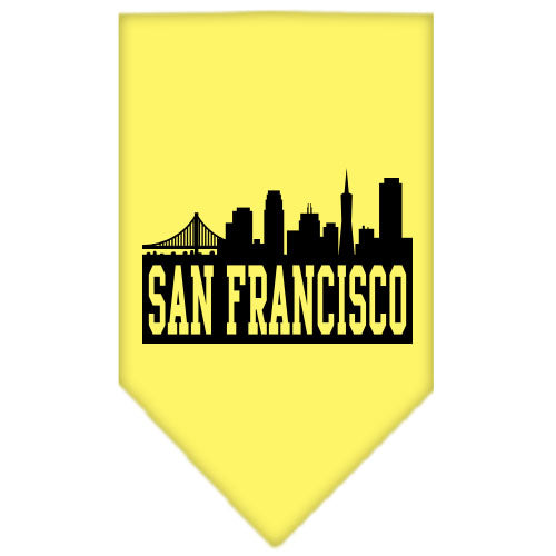 San Francisco Skyline Screen Print Bandana Yellow Large GreatEagleInc