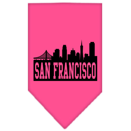 San Francisco Skyline Screen Print Bandana Bright Pink Small GreatEagleInc