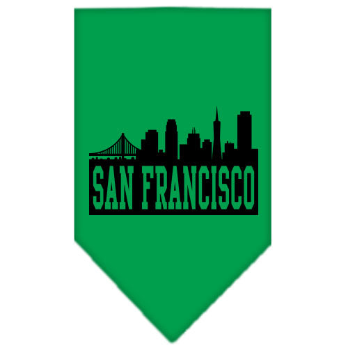 San Francisco Skyline Screen Print Bandana Emerald Green Small GreatEagleInc